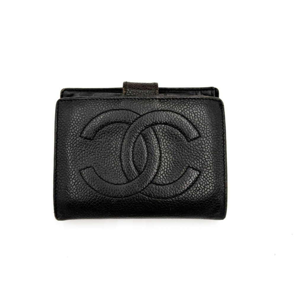 Chanel PROJECT Black Caviar Leather Wallet with Embossed CC Logo